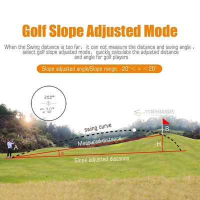 PF210 600M Golf Laser Rangefinder Mini Golf Slope Adjusted