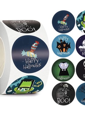50-500pcs 1 inch Halloween Pumpkin Decor Labels Adhesive Sti