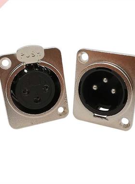 10Pcs Metal XLR 3 Pin Male Female Jack Socket Connector Pane