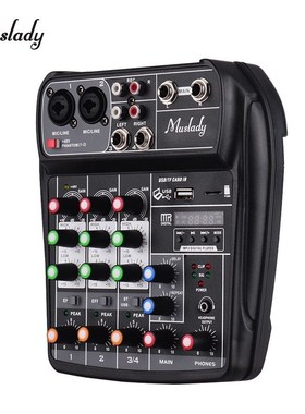 Muslady Mixing Console Digital Audio Mixer 4 Channel BT  Po