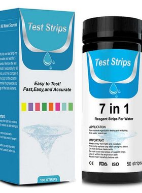 50strips Water Test Paper 7in1 pH alkalinity Nitrite