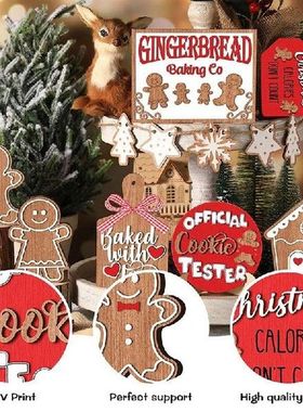 Christmas Tiered Tray Decor Gingerbread Table Sign