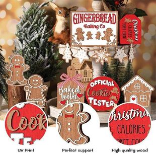 Christmas Tiered Tray Decor Gingerbread Table Sign