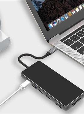 12 in 1 Type C USB Hub Docking Station USB3.1 to Ethernet Po