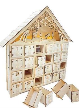Elk Snowflake Wooden Christmas Countdown Calendar LED