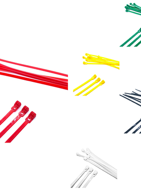 200Mm Releasable Cable Ties Colored Plastics Reusable Cable