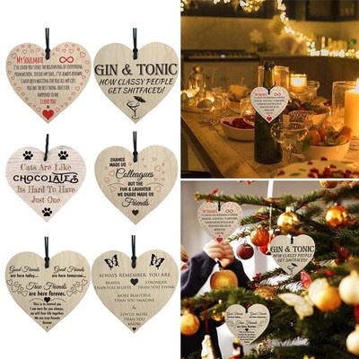 1pcs Wooden Hanging Gift Plaque Pendant Family Friendship