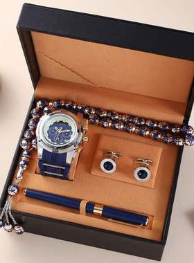 Business Belt wallet wrist watch pen gift box set for men5