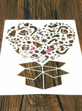 1PCS Christmas House heart Shaped Reusable Stencil Airbrush