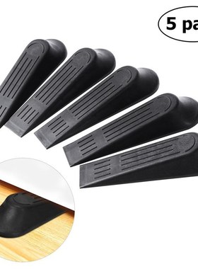 *WINOMO 5pcs Door Stop Stoppers Door Block Wedges (Black)
