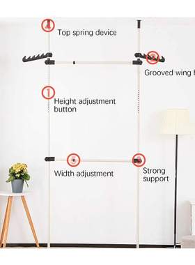 Telescopic Metal Coat Racks Wardrobe Organizer Garment Stand