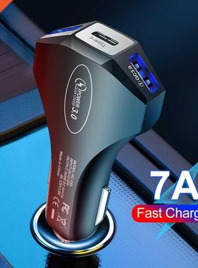 7A Car Charger USB Type C PD Fast Charger Quick Charge 30 F