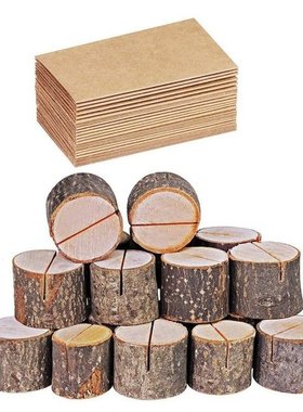 40pcs/set Wood Cylindrical Stakes Notes Folder Veneer Stump