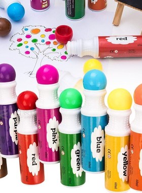 8 Colors Dots Marker Pens Non-Toxic Watercolor Pens Drawing