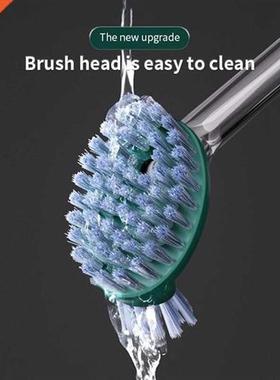 Silicone Toilet Brush With Holder,Can Add Detergent Long Han