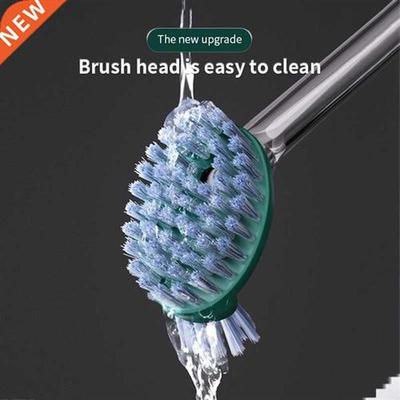 Silicone Toilet Brush With Holder,Can Add Detergent Long Han
