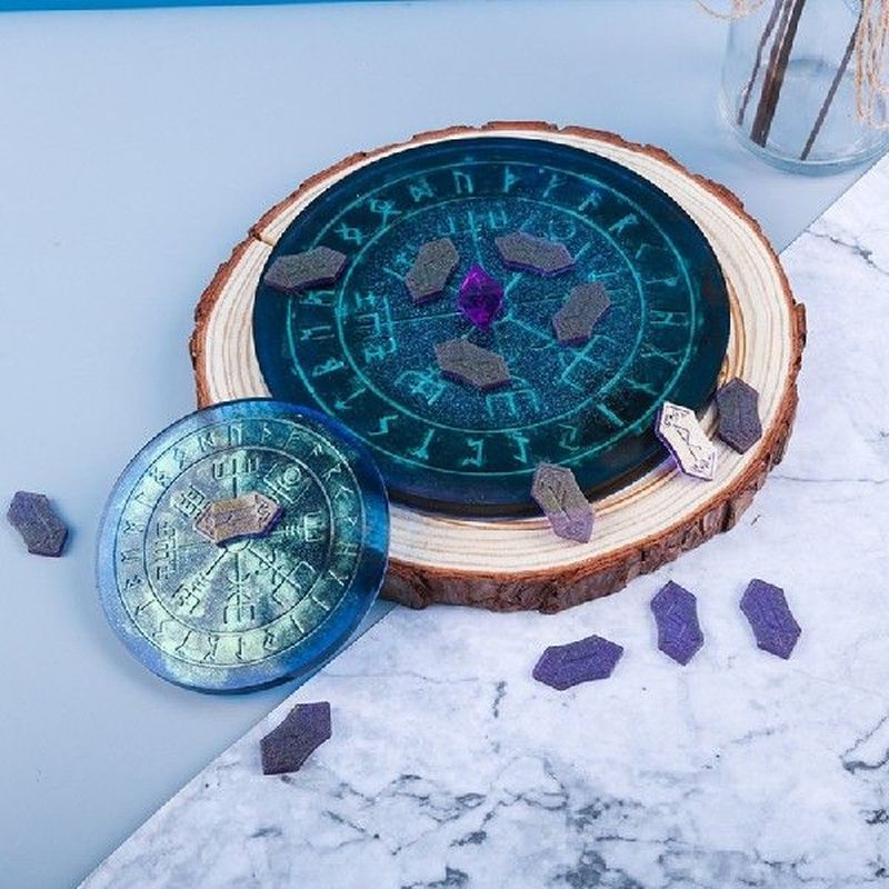 Crystal Epoxy Resin Mold Energy Symbol Runes Letter Word
