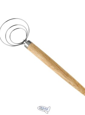 1PC Stainless Steel Coil Egg Beater Wooden Handle Agitator D