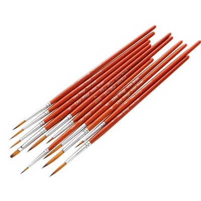11pcs long hook line pens transparent red wooden stroke pen