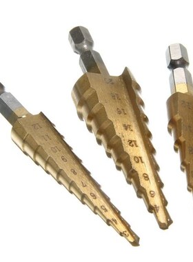 3pcs 3-12/4-12/4-20mm HSS Spiral Center Step Drill Bit Titan