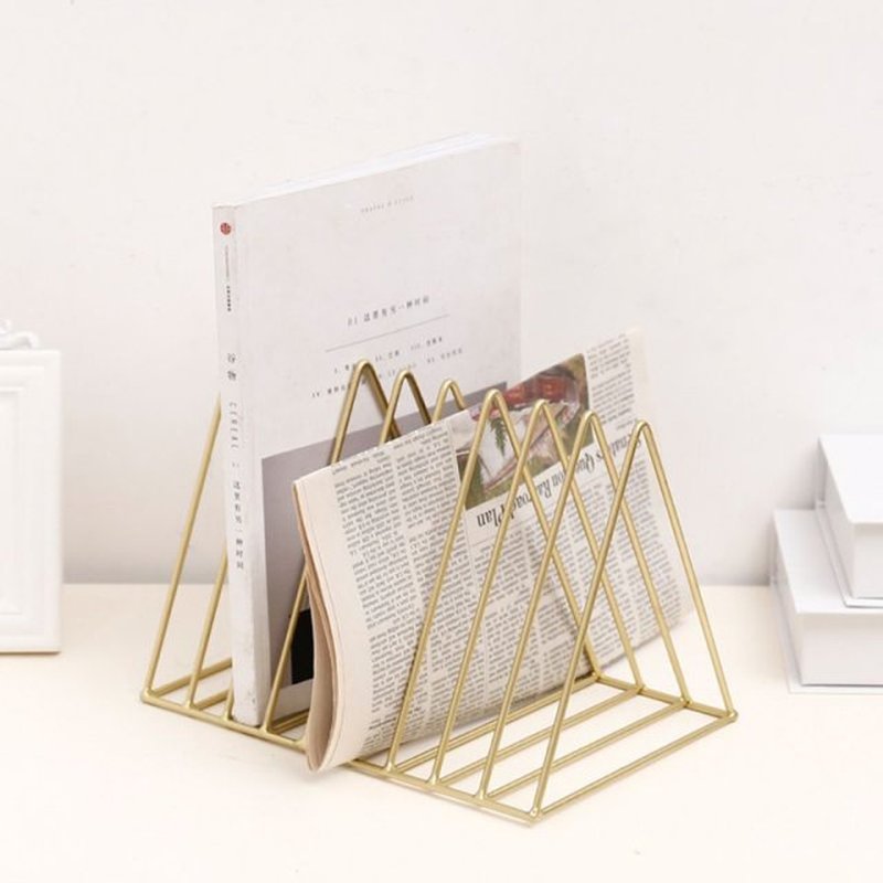 Metal Iron Storage LP Record Rack Triangle Shaped Book Magzi