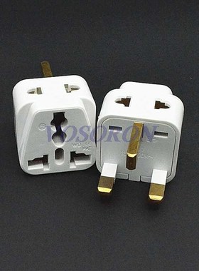 White 1pcs Universal 3 Pin AC Power Plug Adaptor Connector T