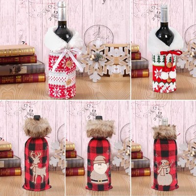 Christmas Wine Bottle Cover Santa Claus Christmas Decoration