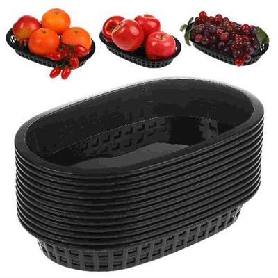 12 Pcs French Fries Hamburger Basket Oval Tray Tray Bread