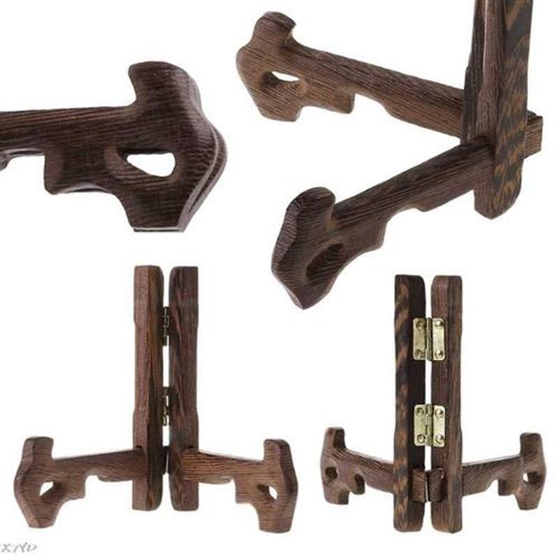 -7 Inch Tall Wood Display Stand Holder Easels Plates Photo