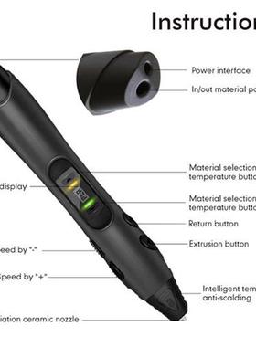 SUNLU Magic 3D Pen SL-300 Black Color 3D Printing Pens Suppo