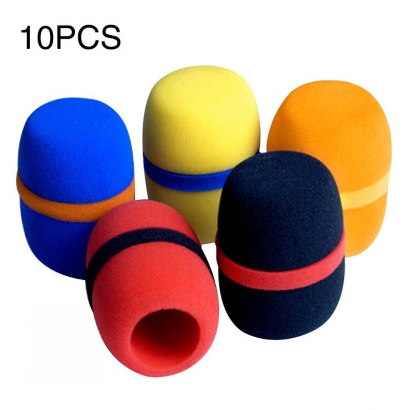 10pcs Microphone Cover Windscreen Soft Sponge Thickened Hand