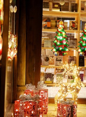 Santa Claus LED Suction Cup Store Window Hanging Lights Chri