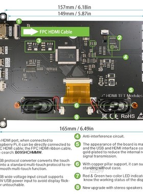 Upgraded! 7inch Touchscreen with Dual Speakers, 1024x600 Ult