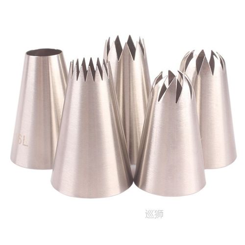 5pcs/pack Large Piping Tips Set Stainless Steel Russian Icin
