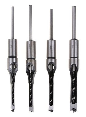 Woodworking Drill Bit Square Hole Chisel Mortising Kit Morti