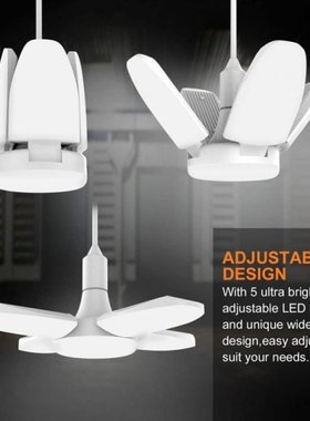 E27 LED Bulb Fan Blade Timing Lamp AC165-240V 38W Foldable L