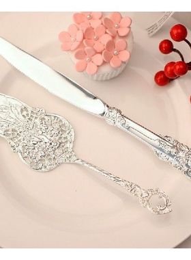 Elegant Wedding Party Cake Knife and Shovel Silver spatula