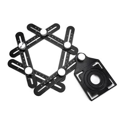 Six-Folding Ruler Multi Angle Alloy Measuring Tool Foldable
