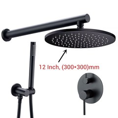 s Black Shower Set Bathroom Faucet Ceiling Or Wall Shower Ar