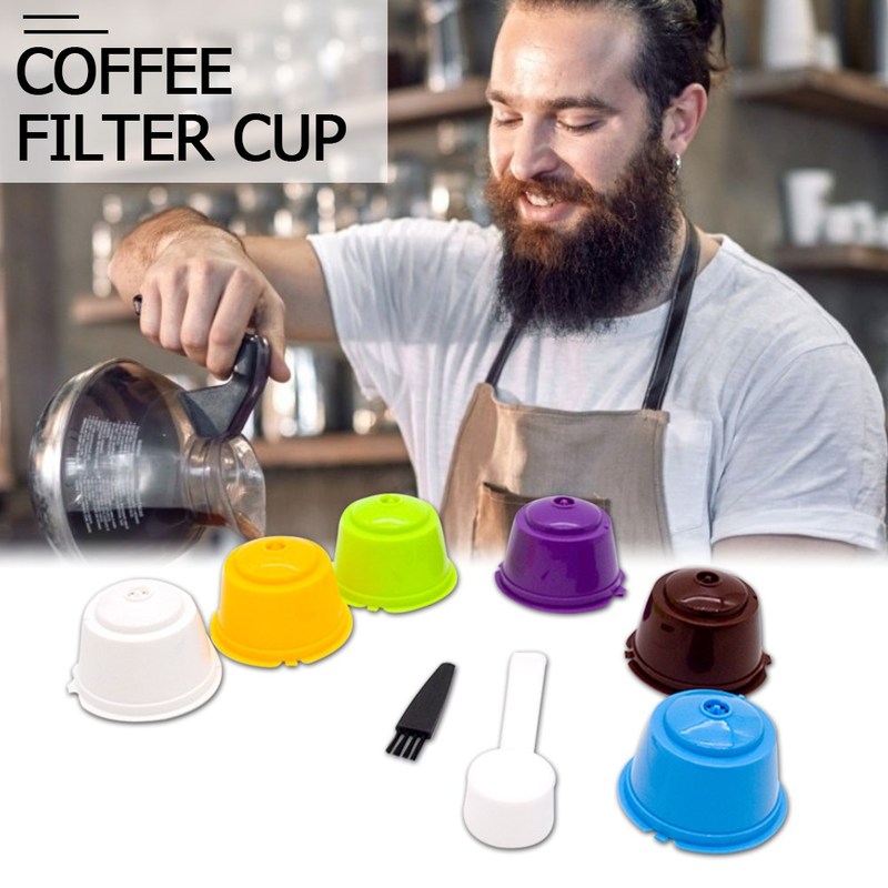 6pcs Refillable Coffee Capsules Reusable Capsules Pod Mesh S