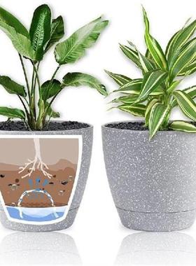 8 Inch Self Watering Plastic Planters For Indoor Plants,