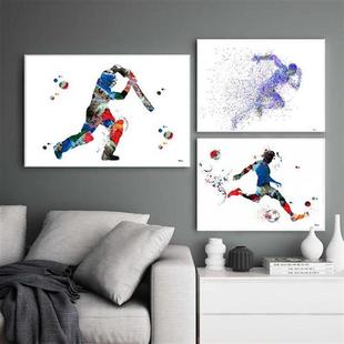 Volleyball Girl Watercolor Poster Hand Ball Player Man Sport