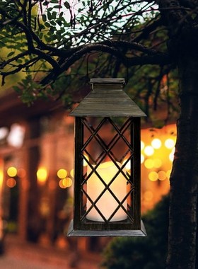 1pcs iron candlestick Retro Lantern Candle Twinkle Lamp LED