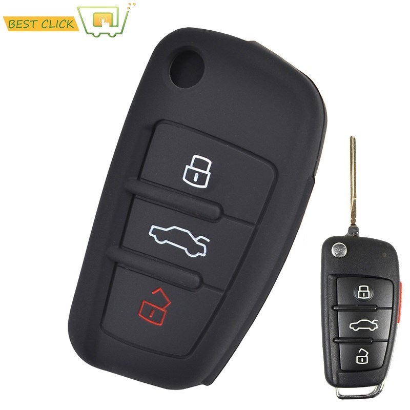 Silicone Flip Key Case Cover For Audi A1 S1 A3 S3 A4 A6 TT Q