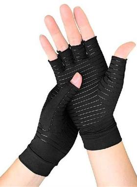 Women Men Gloves Copper Fiber Spandex Half-finger Gloves