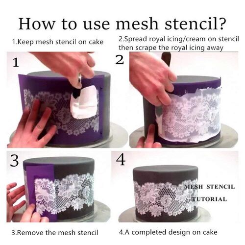 Jungle Animal Forest Lion Elephant Mesh Stencil Fondant Lace