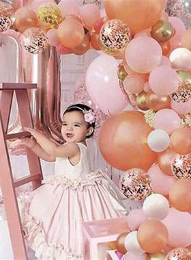 152 Rose Gold Arch Balloons Garlands Pink Latex Ballon