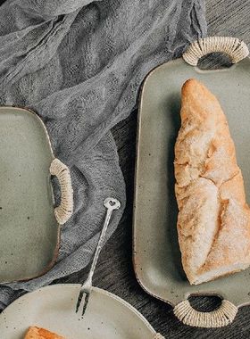 Dinner Plate Ceramic Plate Assiette Tray Terracotta Dish