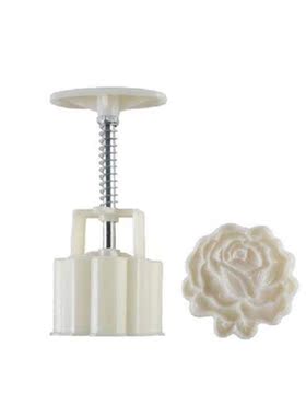 50g Mooncake Mold 3D Rose Flowers Design Cookie Stamp DIY