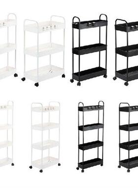 Rolling Storage Cart 3/4 Tier Mobile Shelving Unit Bathroom